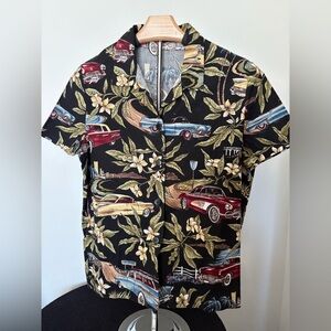 Hawaiian Classic Car Shirt M, Vettes, Nomads, Caddies